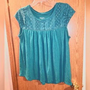 Merona XL Women's Dark Green Short Sleeve Top